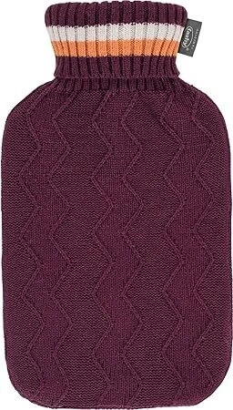 Fashy Wärmflasche mit Rollkragen-Strickbezug burgund