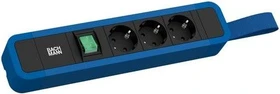 Bachmann Primo 2, 3-fach, mit Schlaufe, Schalter, 2m, blau/schwarz