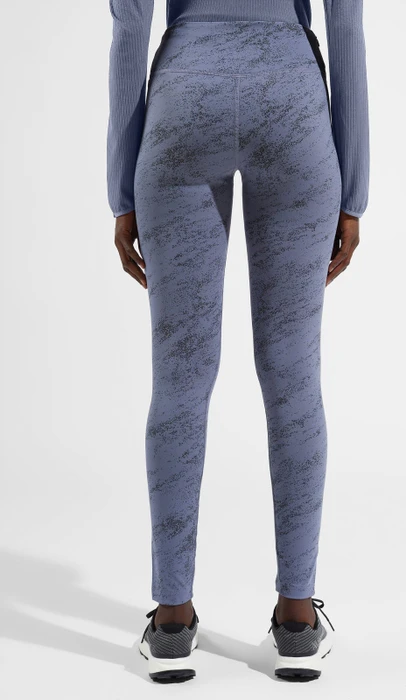 Odlo Zeroweight Reflect Print Tights Laufhose lang folkstone gray (Damen)