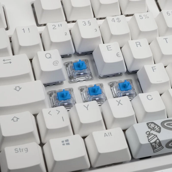 Ducky One 2 RGB TKL PBT, LEDs RGB, weiß, MX RGB BLUE, USB, DE
