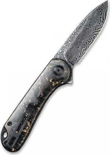 Civivi Elementum Flipper Taschenmesser shredded carbon fiber golden shred/damascus
