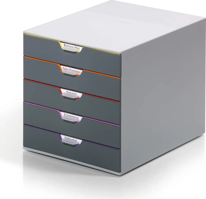 Durable Varicolor 5 Schubladenbox, 5 Schubladen, grau