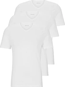 Hugo Boss V-Neck Baumwolle 3er-Pack T-Shirt kurzarm weiß (Herren)