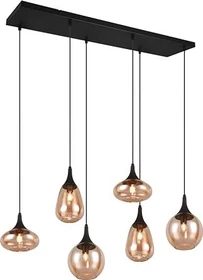 Trio Lumina Pendelleuchte 6-flammig schwarz/orange
