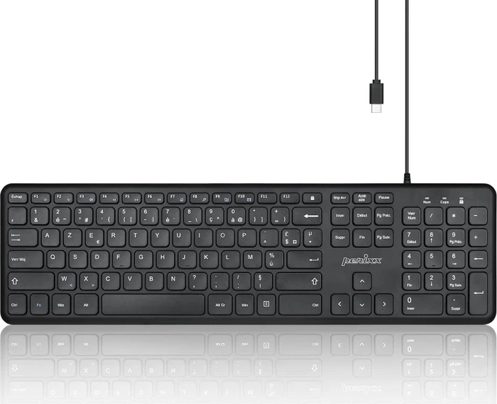 Perixx Periboard-210C-C, schwarz, USB, FR