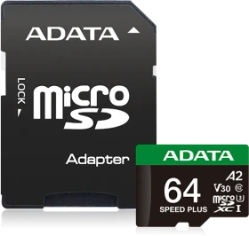 ADATA SPEED PLUS R160/W140 64GB Kit, UHS-I U3, A2, Class 10