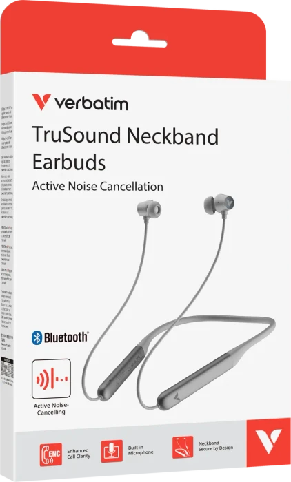 Verbatim TruSound ANC Neckband Earbuds grau