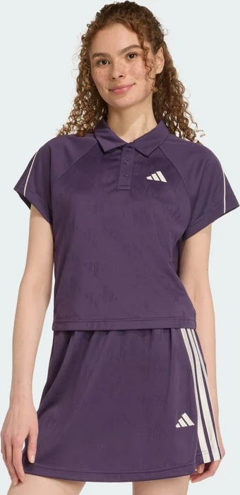 adidas Stadium 3-Streifen vom Tennis inspiriertes Poloshirt kurzarm aurora plum/off white (Damen)