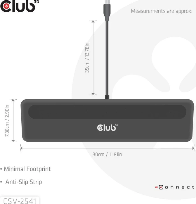 Club 3D 12-in-1 Triple-Display-Dockingstation mit Ladegerät, USB-C 3.1 [Stecker]