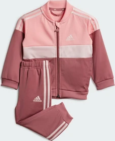 adidas Tiberio 3-Streifen Colorblock Shiny Trainingsanzug semi pink spark/sandy pink/preloved crimson (Junior)