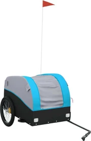 vidaXL Transport 133x68cm Fahrradanhänger schwarz/blau