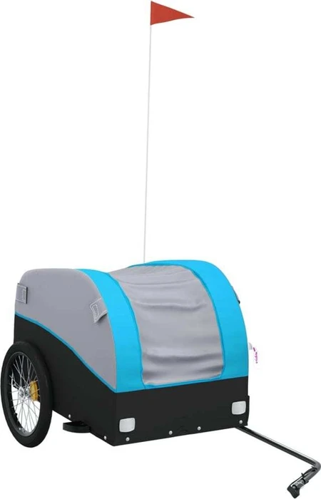 vidaXL Transport 133x68cm Fahrradanhänger schwarz/blau