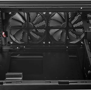 Lian Li PC-B25FWB Blue Ring schwarz, Acrylfenster