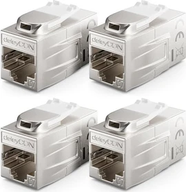 deleyCON Keystone Modul RJ-45 Modularkupplung, Cat7, 4er-Pack