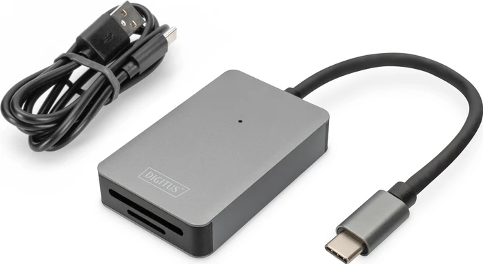 Digitus USB-C Card Reader, Dual-Slot-Cardreader, USB-C 3.0 [Stecker]