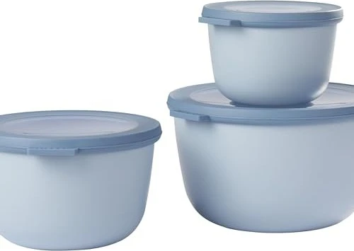 Mepal Multischüssel Cirqula rund hoch Aufbewahrungsbehälter-Set nordic blue, 3-tlg.