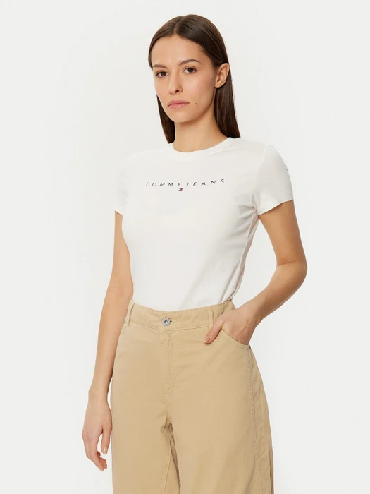 Tommy Hilfiger Roundneck Slim Fit T-Shirt kurzarm off white (Damen)
