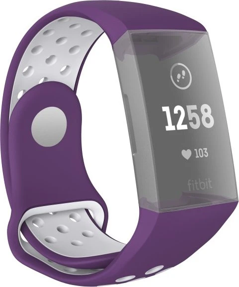 Hama Ersatzarmband Sport für Fitbit Charge 3/4 grau/violett