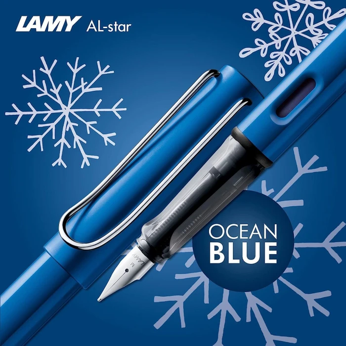 Lamy AL-star oceanblue, rechte Hand, mittel