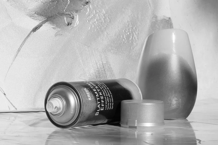 Kreul Sprühfarbe Blattmetall-Effekt, silber, 400ml (994401) – Bild 2 von 2