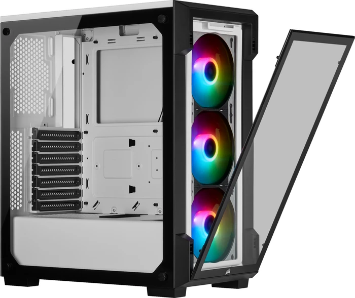 Corsair iCue 220T RGB, weiß, Glasfenster