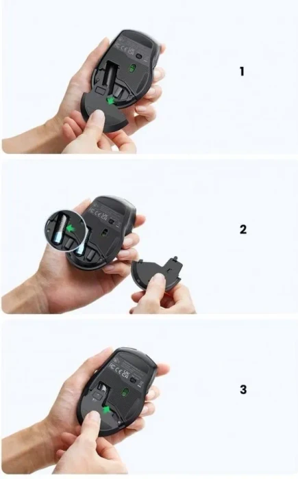 Ugreen MU006 Ergonomic 2.4G Wireless Mouse, schwarz, USB