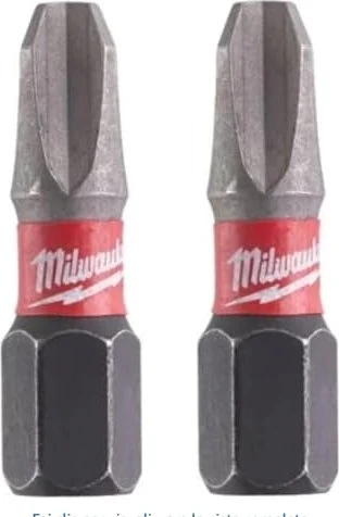 Milwaukee Shockwave Pozidriv Bit 1/4", PZ2x25mm, 2 Stück