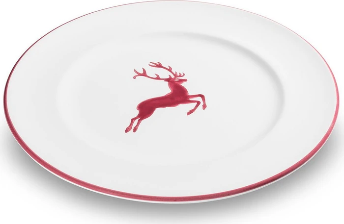 Gmundner Keramik Bordeauxroter Hirsch Speiseteller Gourmet 27cm