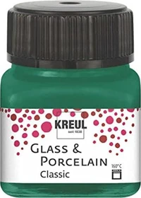 Kreul Glass & Porcelain Classic Malfarbe, dunkelgrün, 20ml