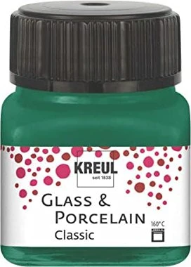 Kreul Glass & Porcelain Classic Malfarbe, dunkelgrün, 20ml