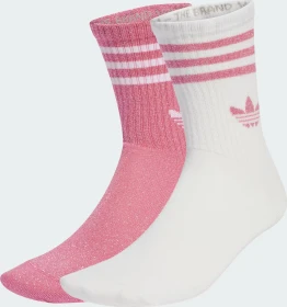 adidas 3-Stripes Glitter Crew Socken pink fusion/white, 2 Paare (Damen)
