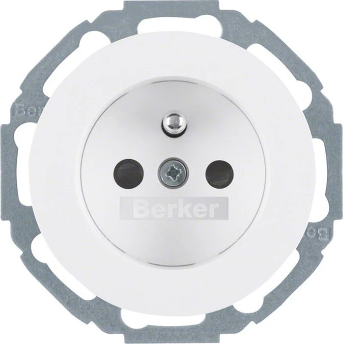 Berker Serie R.classic Steckdose mit Schutzkontaktstift, polarweiß glänzend