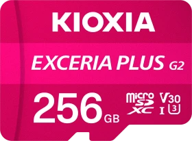KIOXIA EXCERIA PLUS G2 R100/W90 256GB Kit, UHS-I U3, A1, Class 10