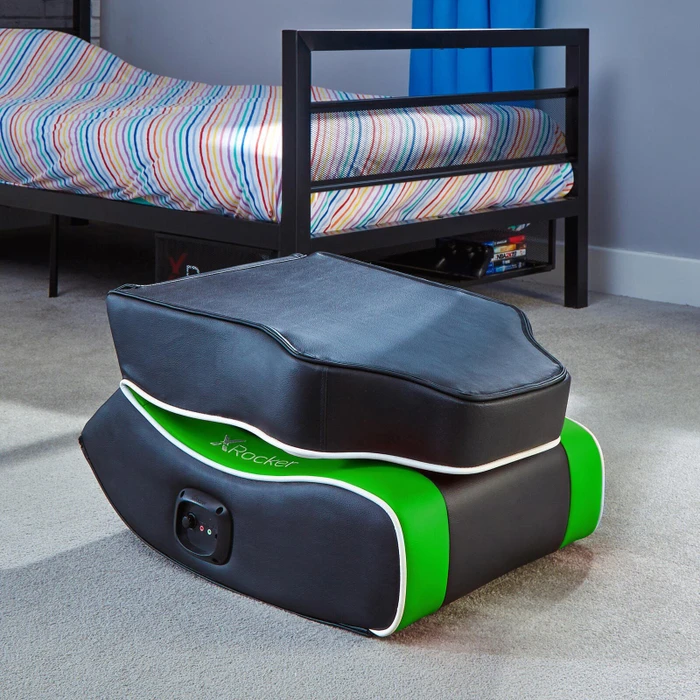 X Rocker Shadow 2.0 Audio Floor Rocker Gaming-Bodensessel für Kinder/Jugendliche, schwarz/grün