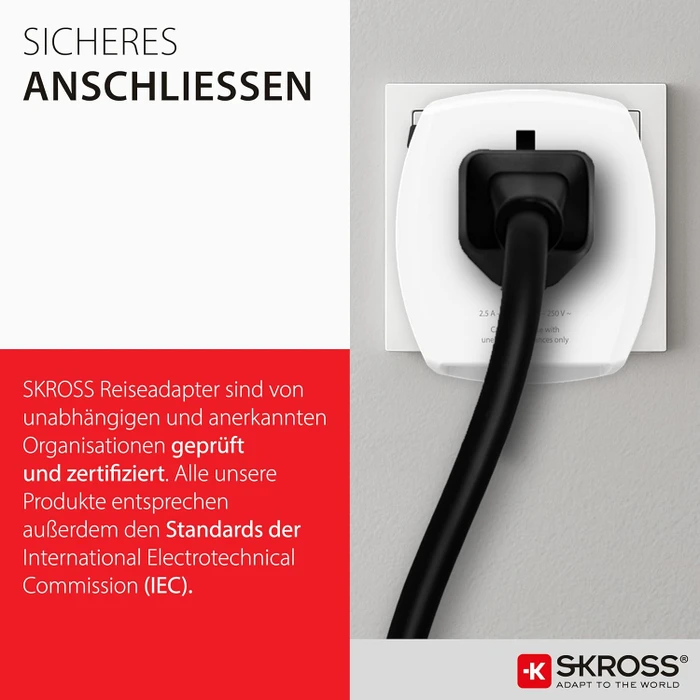 Skross World Travel Adapter MUV USB (4xA), 4x USB-A, weiß