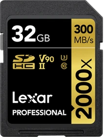 Lexar Professional 2000x Gold Series R300/W260 32GB, UHS-II U3, Class 10