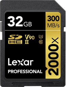 Lexar Professional 2000x Gold Series, SD UHS-II U3, V90