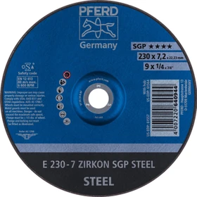 Pferd E 230-7 ZIRKON SGP STEEL Schleifscheibe, 230x7.2x22.23mm, 10 Stück