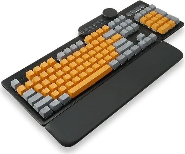 Mountain Mineral Keycap Set, Kunststoff (PBT) Double-Shot, grau/orange, 113 Tasten (104+9), ANSI-US