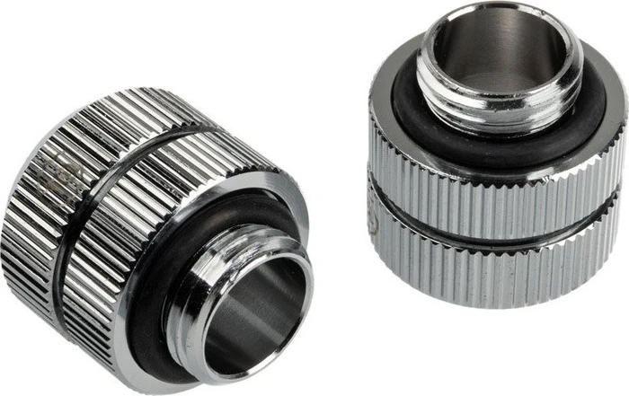 Bitspower Touchaqua Link Adapter Female G1/4", 16-22mm verstellbar, Glorious Silver, 2er-Pack