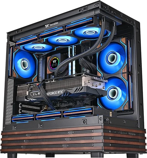 Thermaltake SWAFAN 120 EX INFINITY ARGB Sync Wood Edition, braun, 124mm, 3er-Pack