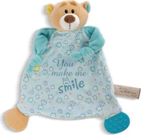 My First NICI Schmusetuch Bär mit Beißring und Schnullerbefestigung