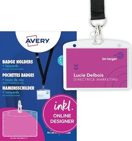 Avery-Zweckform Namensetiketten, 90x60mm, transparent, 2 Blatt (16 Stück)