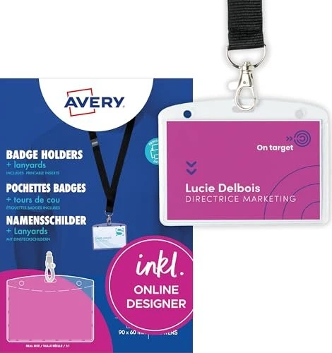 Avery-Zweckform Namensetiketten, 90x60mm, transparent, 2 Blatt (16 Stück)