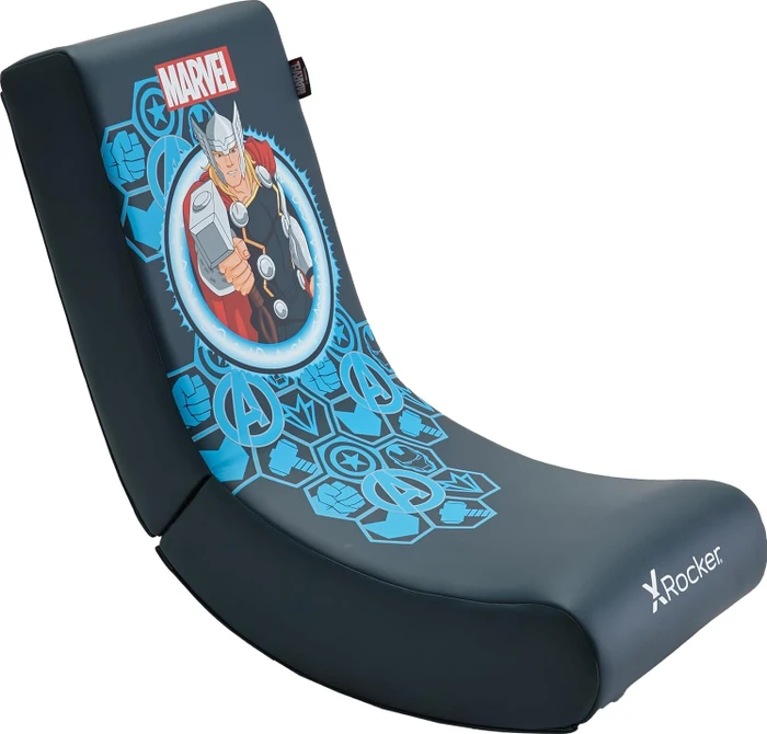 X Rocker Marvel Hero Video Rocker Gaming Bodensessel für Kinder/Jugendliche, Thor dunkelblau