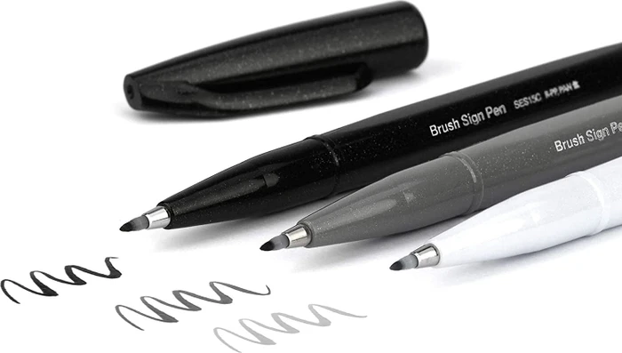 Pentel Brush Sign Pen SES15C sortiert, 3er-Set