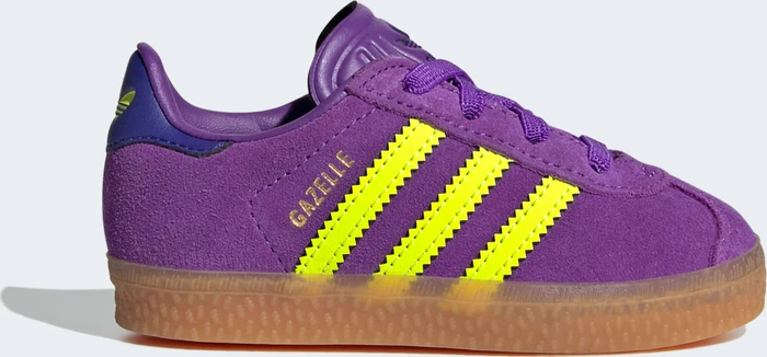 adidas Gazelle Comfort Closure Elastic Laces active purple/solar yellow/collegiate purple (Junior)