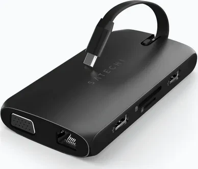 Satechi USB-C On-the-Go Multi-Port Adapter, schwarz, USB-C 3.0 [Buchse]