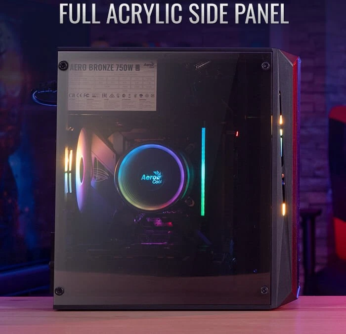 AeroCool CS-107, Lüfter LED RGB, Acrylfenster