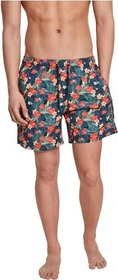 Urban Classics Pattern Badeshorts black/tropical (Herren)